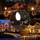 Christmas Light Gutter Clip Outdoor Shingle Clips 80 Pieces Holiday Hanger Hooks Compatible With C9 C7 C6 For Roof, Roof Ridge Line, Fence (Translucent)