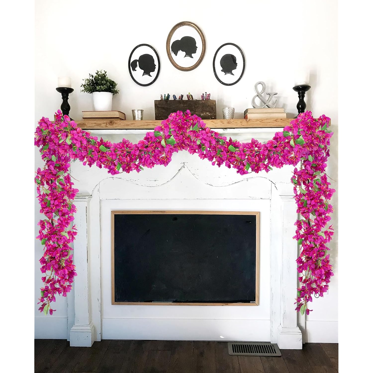 6Ft Pink Bougainvillea Flower Garland – Artificial Silk Floral Vine With Built-In Hook Faux Flower Garland For Backdrop Table Wall Wedding Party Home Decoration