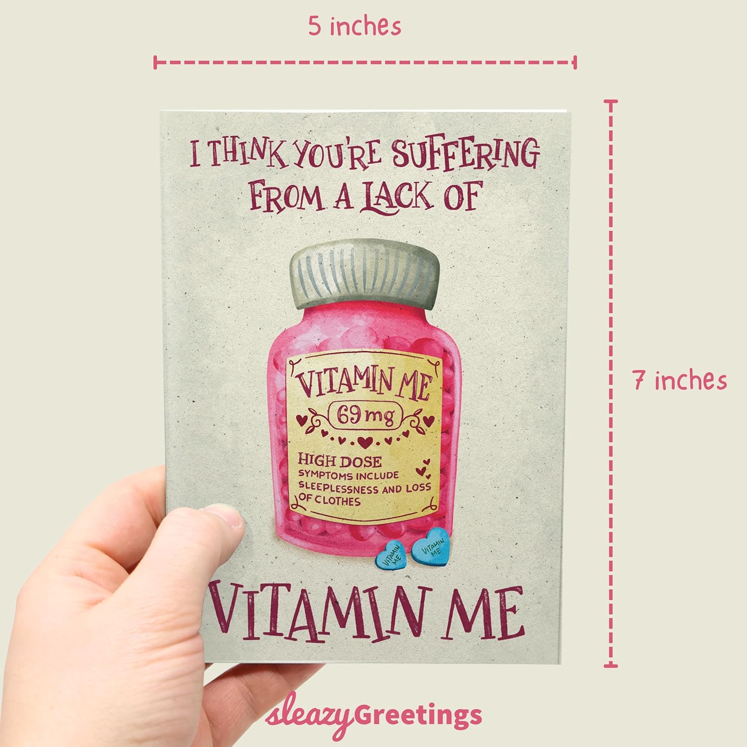 Funny Valentine'S Day Card For Him - Funny Anniversary Cards For Husband Wife - I Think You'Re Suffering From A Lack Of Vitamin Me Card