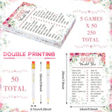300 Pcs Bridal Shower Games Supplies Include 5 Sets 50 Wedding Games Cards And 50 Pencils, Bridal Shower Decorations Favors For Guests Bride Groom Wedding, 50 Guests(Fresh Style)