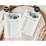 50 Baby Shower Word Scramble Game (50-Cards) Fun Game Activity, Gender Neutral Boy Or Girl, Baby It’S Cold Outside Winter Wonderland Decorations Adventure Awaits