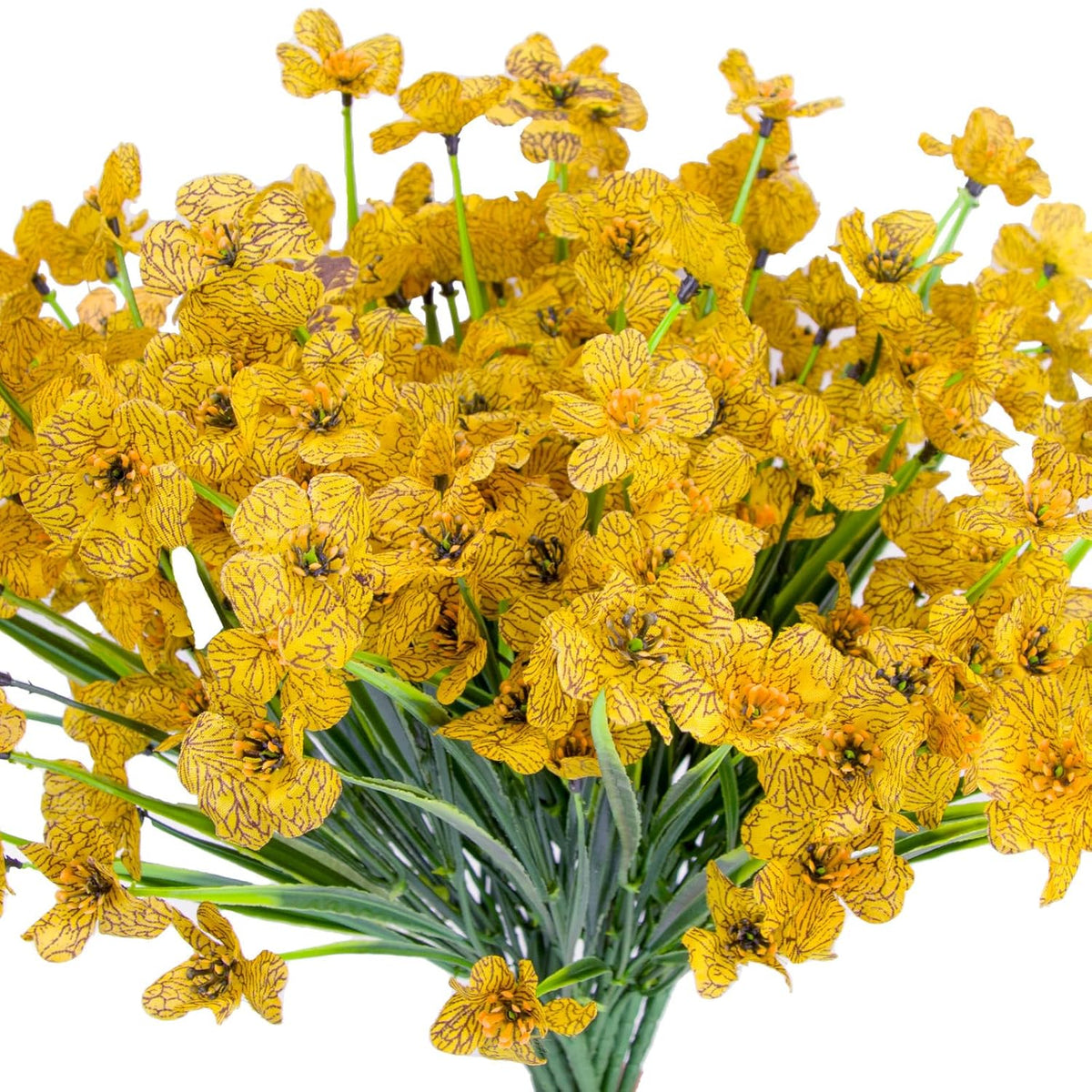 12 Bundles Artificial Violet Flowers Artificial Flowers Fake Silk Flowers For Indoor Outside Garden Home Wedding Farmhouse Porch Box Decor?Yellow?