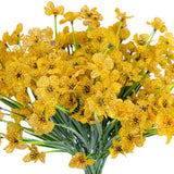 12 Bundles Artificial Violet Flowers Artificial Flowers Fake Silk Flowers For Indoor Outside Garden Home Wedding Farmhouse Porch Box Decor?Yellow?