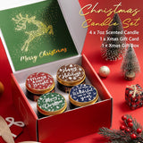 Christmas Candles Set, 4 Pack Xmas Scented Candles For Women, Winter Soy Candle For Home Scented Holiday Candle Gift Set, Christmas Gifts For Women Men Best Friends- Christmas Tree/Spice/Eve/Cookie