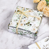 Wedding Wrapping Paper Roll - 17 Inch X 33 Feet - Silver White Floral With Metallic Foil Design Perfect For Mothers Day Wedding Bridal Shower Spring Birthday Summer