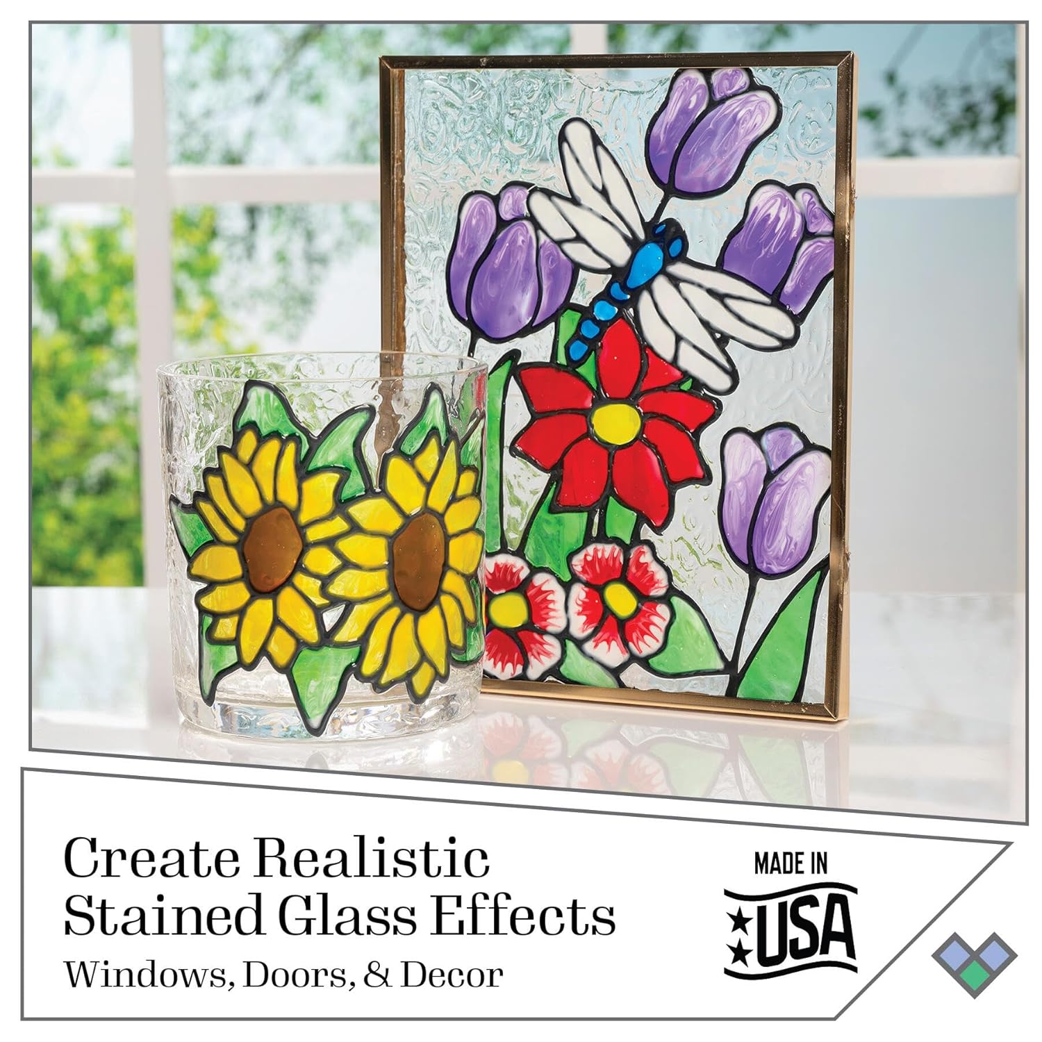 Plaid Gallery Glass Window Color Beginner Set (2-Ounce), (8-Pack)