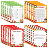 54 Pcs Christmas Trivia Party Game Cards,Christmas Word Search Trivia Scramble Game Cards Set For Xmas Eve Winter Party Supplies Coworkers Holiday Activity