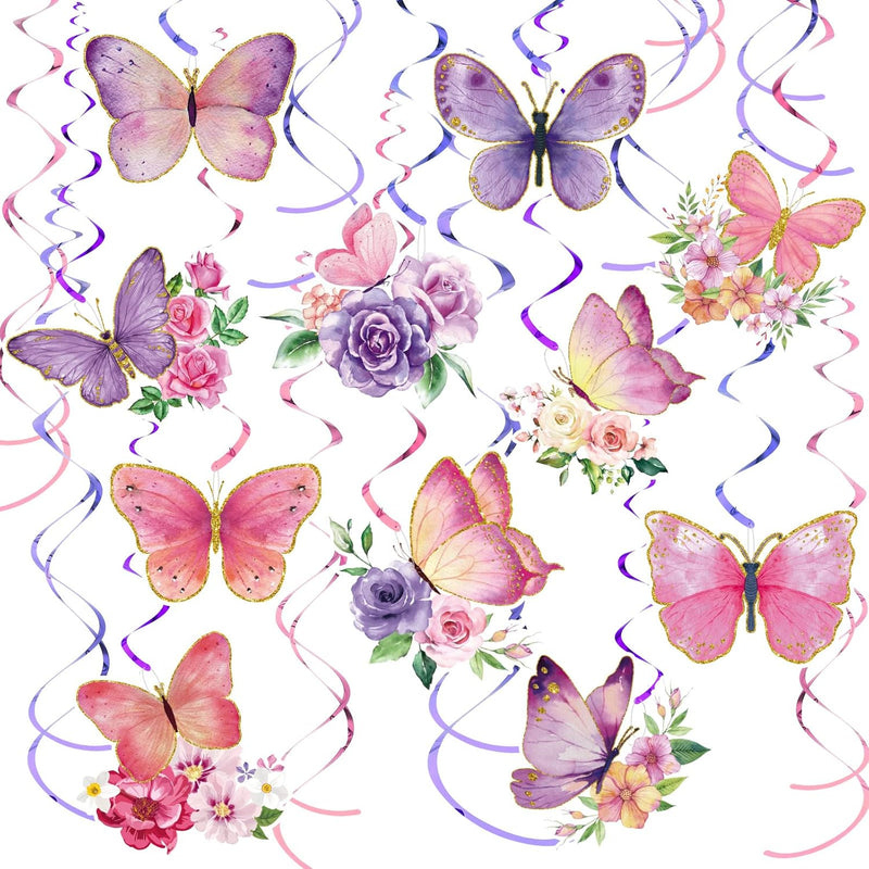 30 Pieces Butterfly Party Decorations Butterfly Hanging Decorations Wa