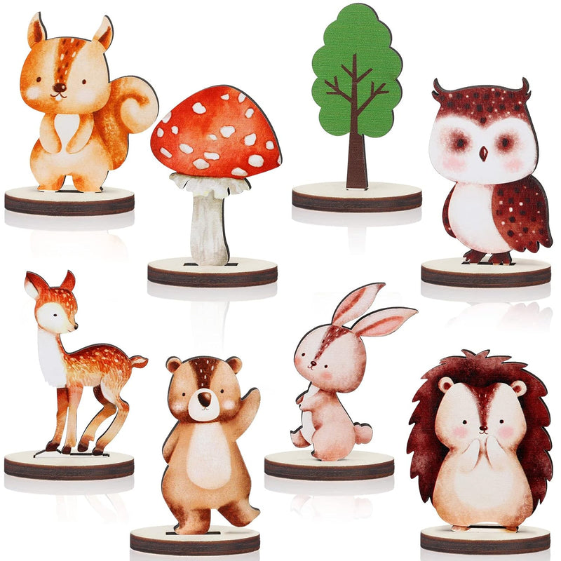 16 Pcs Woodland Animals Wood Table Centerpieces Forest Animals Cutout