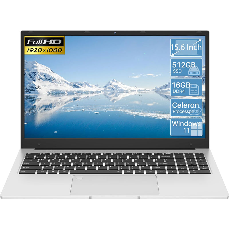 Laptop Computer, 15.6 Inch Laptop 16Gb Ram 512Gb Ssd (Up To 2.9Ghz), Ips Fhd 1