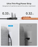 Ultra Thin Flat Extension Cord Power Strip with 3 Outlets and 3 USB Ports for Home and Bedroom