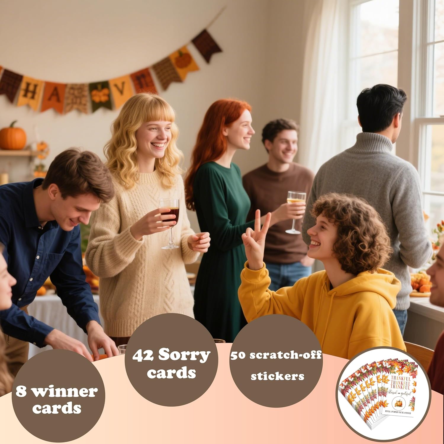 Thanksgiving Scratch Off Game Cards, Reveal A Pumpkin You'Re A Winner - Fall Scratch Off Cards, Thanksgiving Harvest Party Game For Adults Family, 50Pcs Fun Dinner Party Gifts Supplies Decor -A01