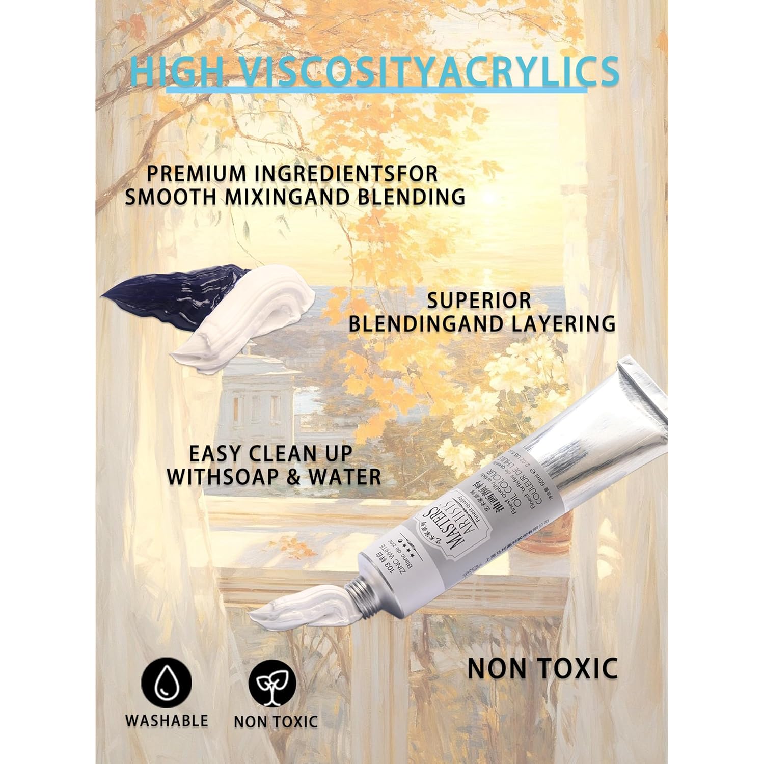 Artist Oil Paint For Artist Advance White Paints 60Ml(2.02 Fl Oz) Tube Painting Supplies For Adult Advanced Artists And Beginners