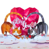 - Romantic Cat Valentines Card, 3D Couple Cat Pop Up Valentines Day Card For Wife, Husband, Him, Her, Girlfriend, Boyfriend, Adults | 6X8 In Valentine Pop Up Cards With Envelope Valentine'S
