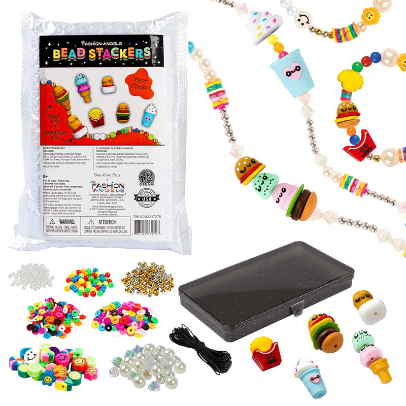 Fast Food Bead Stackers - Steam 3D Building Beaded Jewelry Kit- Neckla