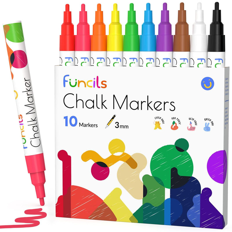 Fine Tip Chalk Markers For Chalkboard, Blackboard, Window, Labels, Bistro, Gla