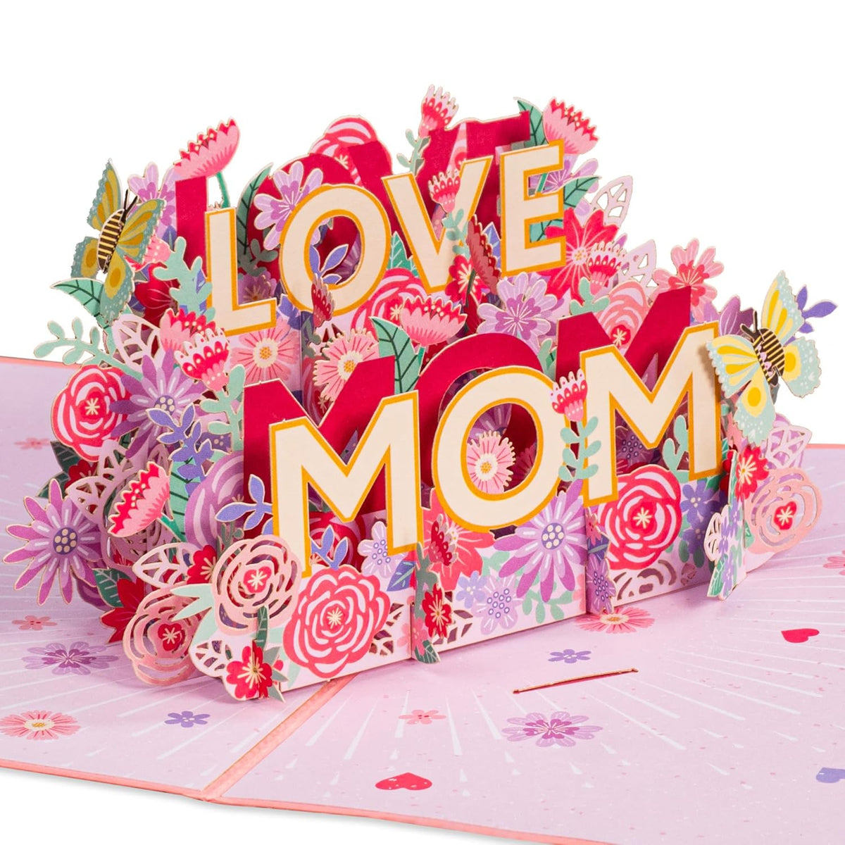 Paper Love 3D Mothers Day Pop Up Card, Love Mom, For Mom, Wife - 5" X 7" Cover - Includes Envelope And Note Tag