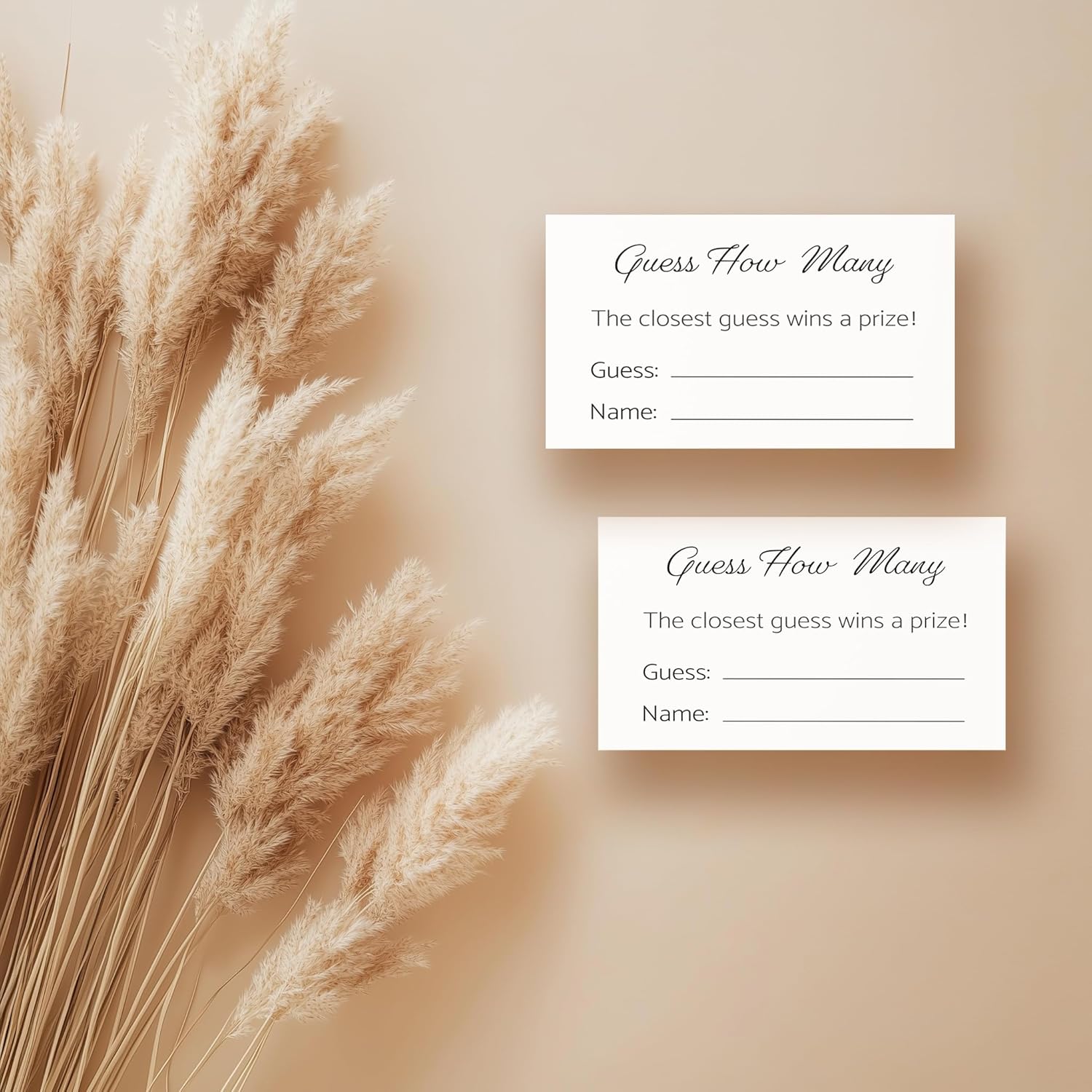 Guess How Many Cards, 3.5X2 White, Guess How Many Baby Shower Game Set Of 50