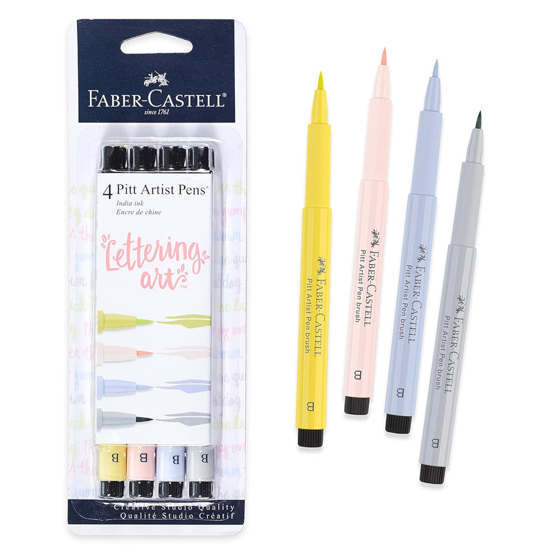 Pitt Artist Pens - Brush Lettering - 4 Pastel Colors