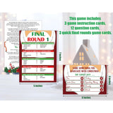 Christmas Friendly Feud Game, Friendly Feud Quiz, Baby Shower Game Cards For Adults, Family Activity, Feud Trivia Quiz, Games For Families Party Winter Party Supplies-Lp6