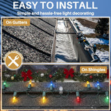 100 Pcs Christmas Light Clips For Gutter Shingles Mini Outdoor Light Clips Gutter Hooks Holiday String Hanging Hooks For C5 C7 C9 Icicle Roofs