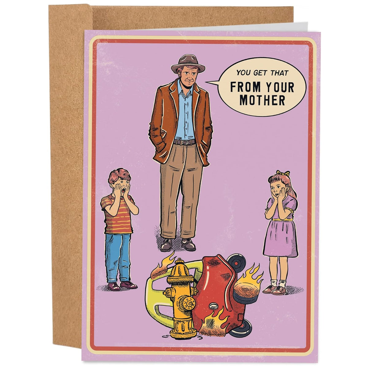 Funny Mother'S Day Card - Hilarious Birthday Card For Mom - Mothers Day Cards From Daughter Son - Car Crash You Get That From Your Mother