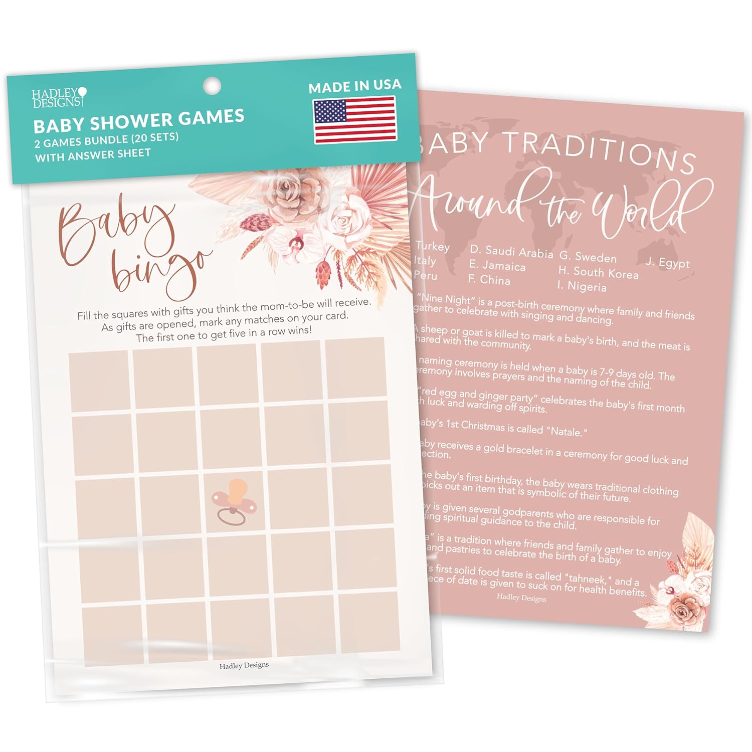 20 Boho Baby Shower Games For Girl-Hilarious Funny Bingo Game Girl, Tradition Cards
