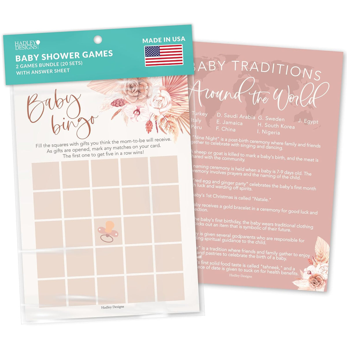 20 Boho Baby Shower Games For Girl-Hilarious Funny Bingo Game Girl, Tradition Cards