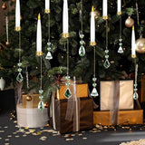 12 Sets Flameless Christmas Tree Candles With Hook Remote Timer Flameless Taper Led Candle For Christmas Tree Ornament Battery Operated Light Candlestick Xmas Wedding(No Battery) (Crystal)