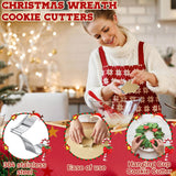 2 Set Christmas Wreath Centerpiece Cookie Cutters And Tree Cookies Cutters With Box Holly Leaf Cookie Cutter Include Holly Leaves Berry Bow Tree Plaque For Biscuit Diy Cake Xmas Baking Supply
