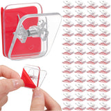 100 Pieces Self Adhesive Wall Clips, Christmas Light Clips Tapestry Sticky Spring Hangers Wall Clip Double Side Adhesive For Hanging Poster Photo Office Halloween Christmas Decoration(Clear)