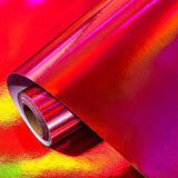 Red Wrapping Paper Roll - Holographic Iridescent Wrapping Paper For Birthday, Chritsmas, Holiday - 17 Inches X 32.8 Feet (47.23 Sq.Ft.)