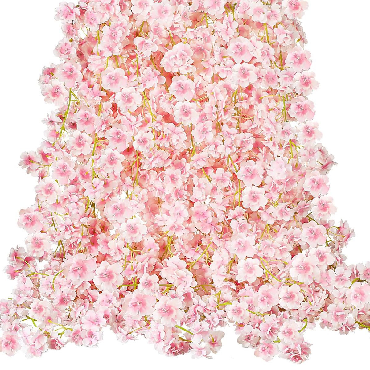16 Pcs Artificial Cherry Blossom Flower Vines Cherry Blossom Hanging Vine Artificial Pink Flower Garland Faux Japanese Garland For Wedding Party Kawaii Decor