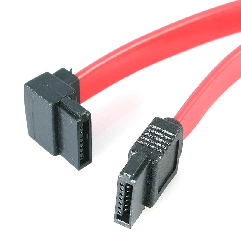 18In Sata To Left Angle Sata Serial Ata Cable - F/F (Sata18La1), Red