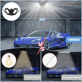 2 Pack 180W LED Garage Light Bulbs 18000LM 6500K Deformable Panel Shop Lights for E26 E27 Ceiling