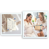 Boho Boy Baby Shower Games — Bohemian Baby Trivia Game — Pack Of 25 — Fun Facts Game, Blue Floral Garden Couples Shower Activity Gender Reveal Party G405-Trv