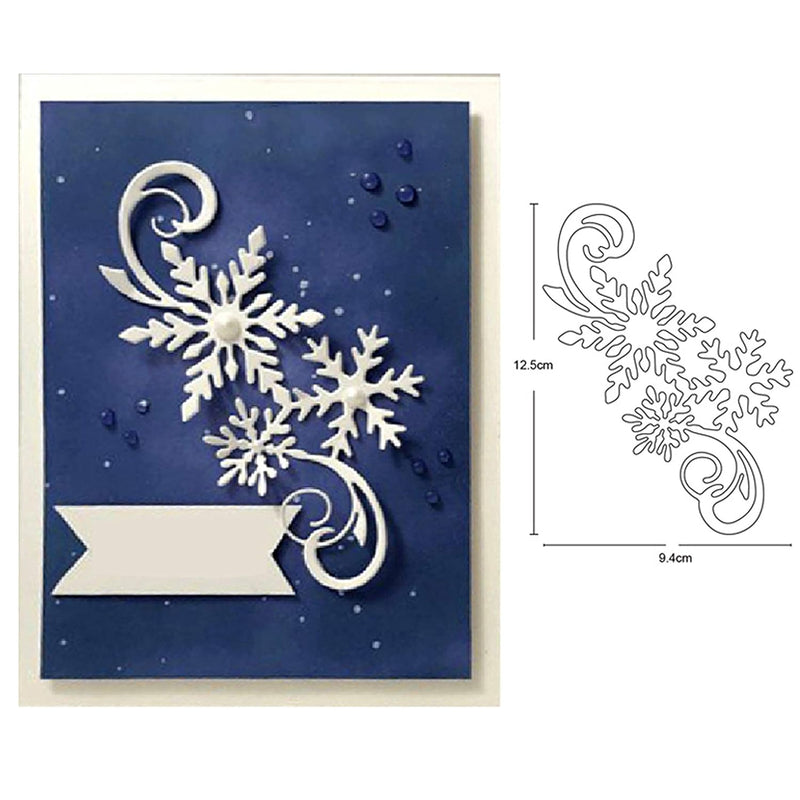 Snowflake Christmas Metal Die Cuts,Merry Christmas Flower Border Lace