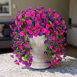 Hanging Artificial For Outdoors Flowers 2Pcs Faux Petunias Uv Resistant For Home Indoor Outside Planter Porch Decor