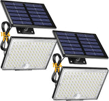 2 Pack Solar Flood Lights 113 LED 7000K Motion Sensor Dusk to Dawn Security Lights