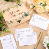 60 Pcs Baby Shower Advice Cards For Parents To Be Advice And Wishes Cards Wooden Box Baby Shower Game Party Decorations