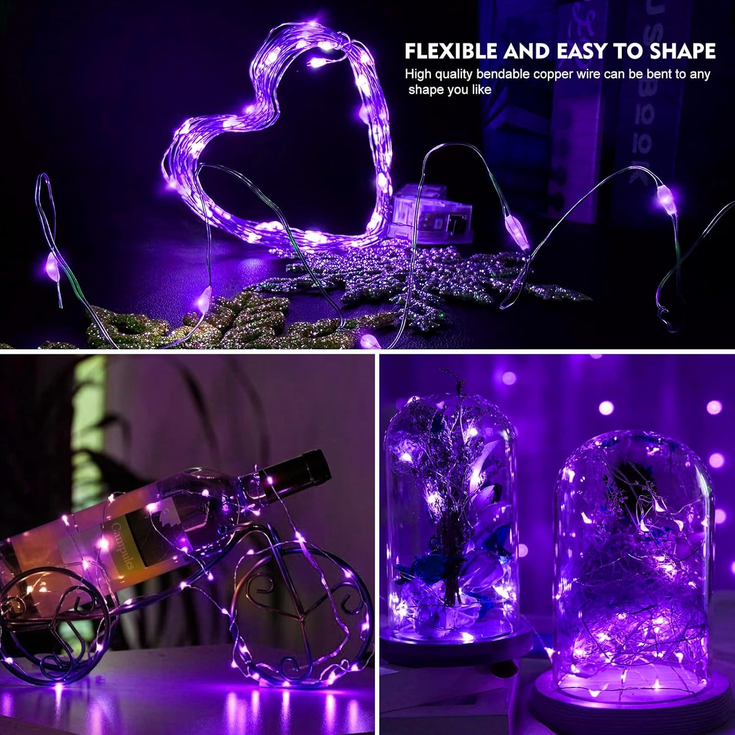 24 Pack Led Fairy Lights Battery Operated, String Lights Waterproof 7 Feet 20 Led Firefly Starry Lights For Wedding Part