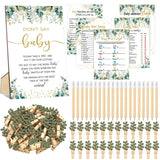 321 Pcs Greenery Baby Shower Game Decorations Sage Greenery Gender Neutral Baby Shower Decorations 5 Set Games Bingo Don'T Say Eucalyptus Clothespins For Gender Reveal Birthday Party Supplies