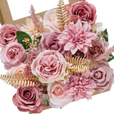 Artificial Flowers Dusty Pink Silk Fake Flowers For Diy Wedding Bouquets Cake Flowers Spring Decor Table Centerpieces Arrangements Baby Shower Decoration