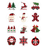 360Pcs Assorted Christmas Buffalo Plaid Stickers For Candy Goodie Envelopes Cards, Round Christmas Envelope Seals Gift Present Wrap Decoration