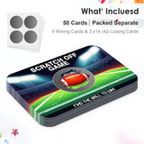 Football Scratch Off Games, Sports Lottery Card Ice Breaker For Rugby Football Lover Party, 50 Sets With Stickers