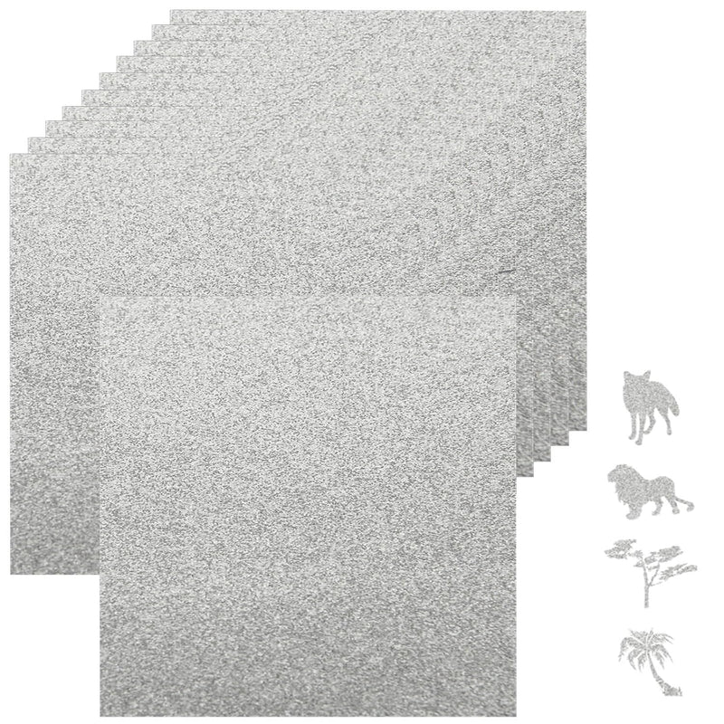 100 Sheets Silver Glitter Cardstock 12 X 12 Inch Glitter Cardstock Paper For I