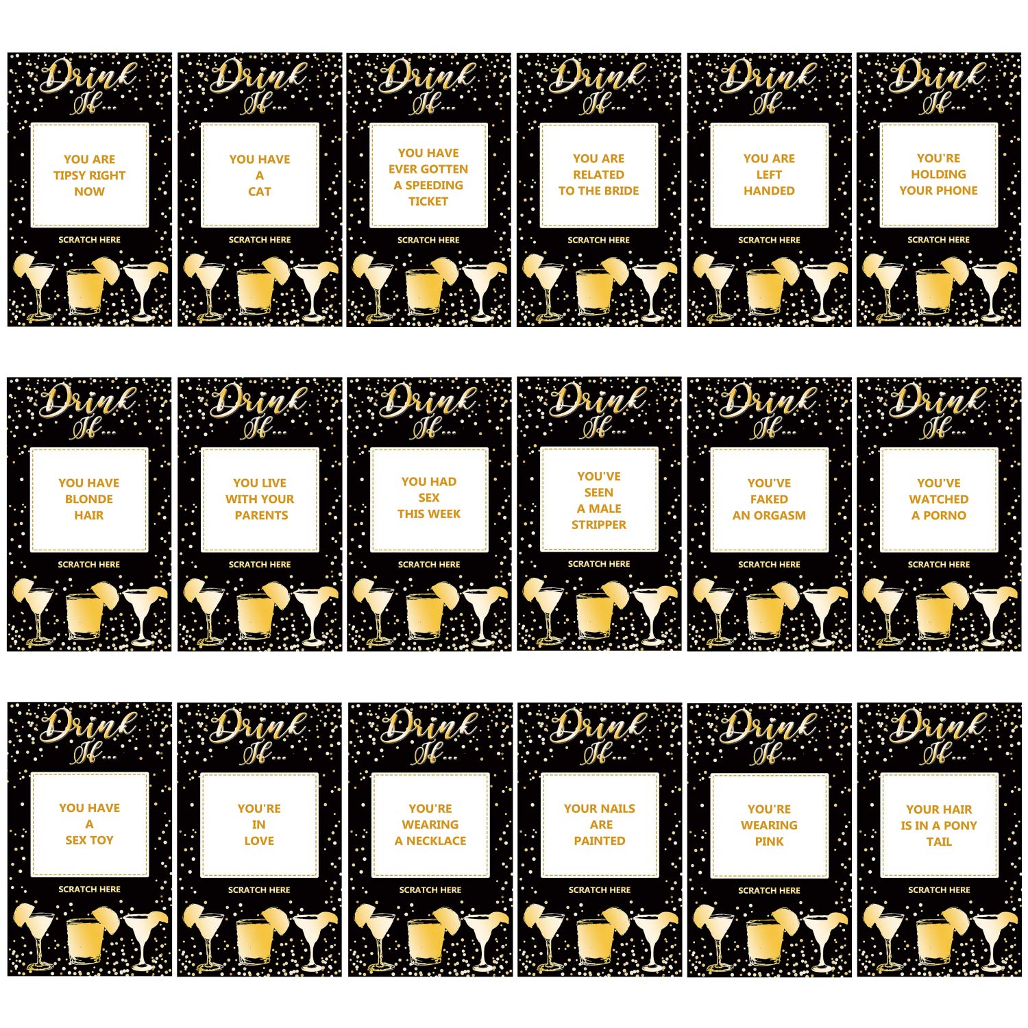 Bachelorette Party Drinking Games Drink If Games Scratch Off Cards Perfect For Night Out Activity,Bridal Showers,Bridal Parties,Wedding Showers,Engagement And Birthday-40 Sheets