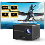 Mini Projector, 1080P, Electric Focus, Bluetooth, 200" Display, Portable Use