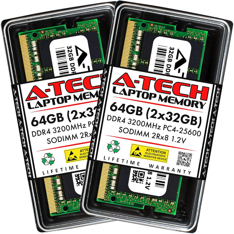 64Gb (2X32Gb) Ddr4 3200 Mhz Sodimm Pc4-25600 (Pc4-3200Aa) Cl22 2Rx8 Non-Ecc La