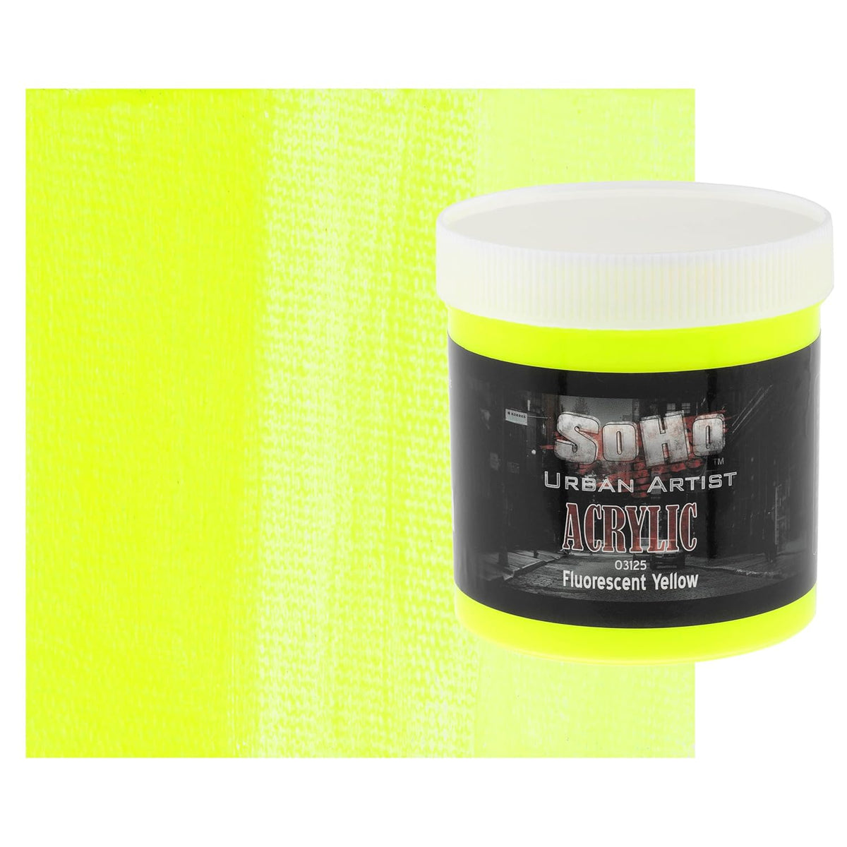 Heavy Body Acrylic Paint - 500 Ml Jar - Fluorescent Yellow - Thick, Rich Color, Excellent Coverage, Professional Quality - Artists Acrylic Paint